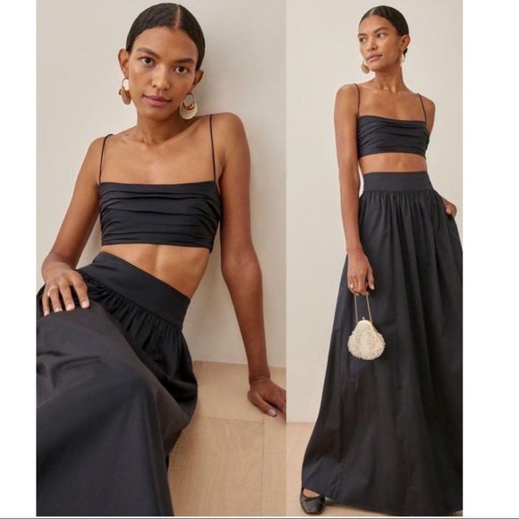 Reformation Carlow Two Piece Dress - Black - Picture 2 of 4